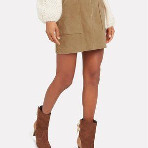 Intermix Suede Skirt